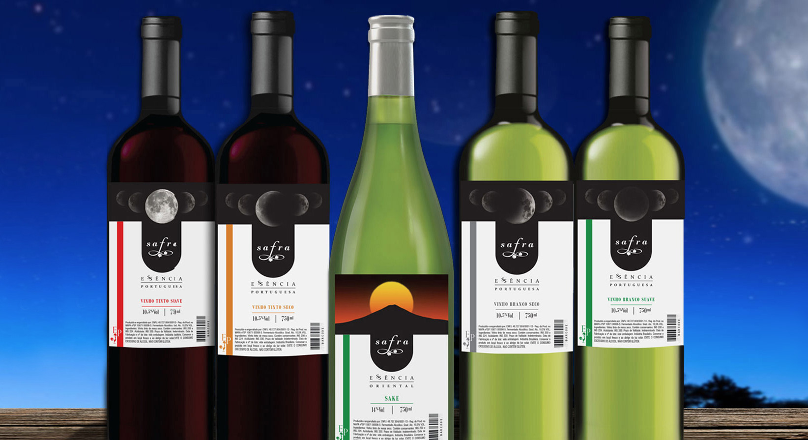 Criação de série para embalagem de vinhos finos Safra Essência Portuguesa