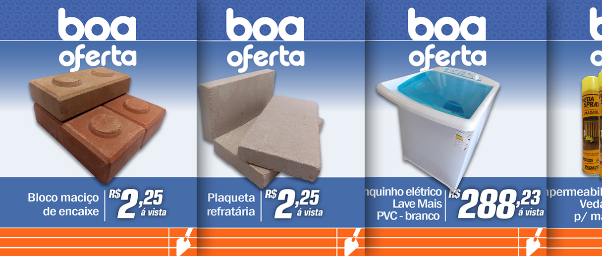 Posts para redes sociais com ofertas da Boa Obra